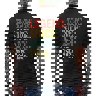 77 Year Old Legend Since April 1946 77Th Birthday Men's Back Print T-shirt | Mazezy