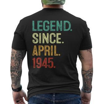 78 Years Old Legend Since April 1945 78Th Birthday Men's Back Print T-shirt | Mazezy