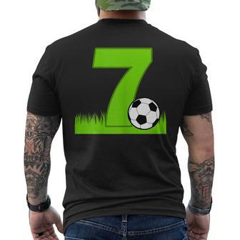 7Th Birthday Soccer For 7 Years Old Men's Back Print T-shirt | Mazezy