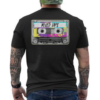 80S Paint Splash Cassette Tape Vintage Mix Tape Men's Back Print T-shirt | Mazezy