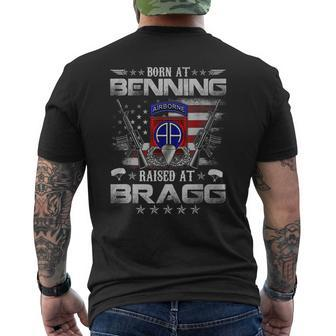 82Nd Airborne Division Born At Ft Benning Raised Fort Bragg Men's T-shirt Back Print - Seseable