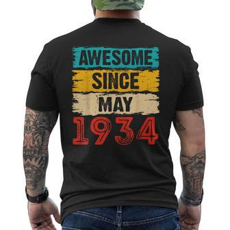 89 Year Old Awesome Since May 1934 89Th Birthday Gifts Mens Back Print T-shirt | Mazezy