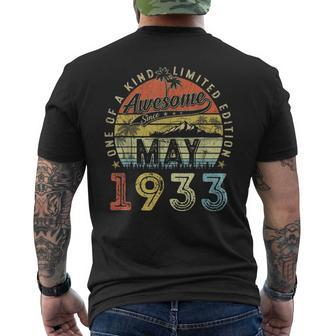90 Year Old Awesome Since May 1933 90Th Birthday Men's Back Print T-shirt | Mazezy