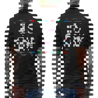 90S Sitcom Nostalgia His Gina Couples Matching Outfit Men's Back Print T-shirt | Mazezy