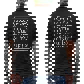 988 - Suicide Awareness Crisis Lifeline 988 Men's Back Print T-shirt | Mazezy