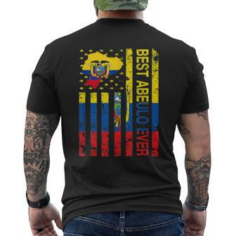 Abuelo Ecuadorian Grandpa Ecuador Usa Flag Fathers Day Men's Back Print T-shirt | Mazezy