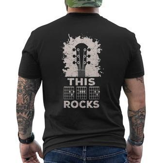 Mens Acoustic Guitar Chord Rocks Music Fathers Day Men's T-shirt Back Print - Seseable