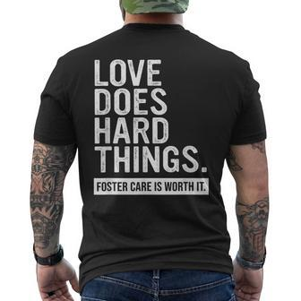 Adoption Day Love Does Hard Things Foster Care Awareness Men's T-shirt Back Print - Seseable