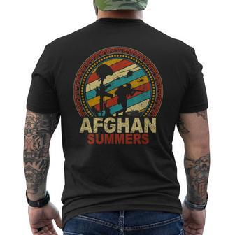 Mens Afghan Summers Veteran Vintage Afghanistan Veterans V2 Men's T-shirt Back Print - Seseable