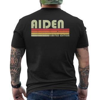 Aiden Name Personalized Retro Vintage Birthday Men's T-shirt Back Print - Seseable