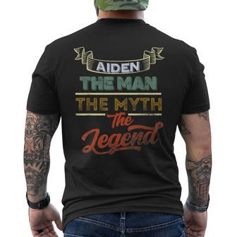 Aiden The Man The Myth The Legend First Name Aiden Funny Mens Back Print T-shirt - Seseable