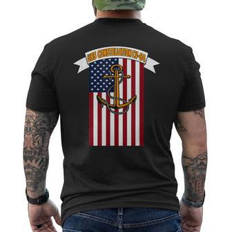 Aircraft Carrier Uss Constellation Cv 64 Veteran Grandpa Dad Men's Crewneck Short Sleeve Back Print T-shirt