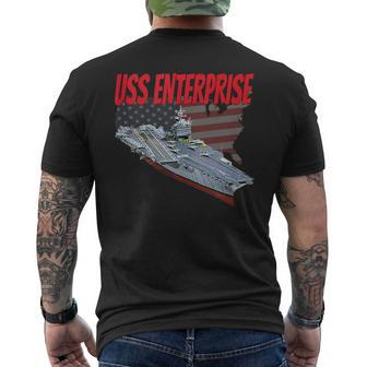 Aircraft Carrier Uss Enterprise Veteran Day Grandpa Dad Son Men's T-shirt Back Print - Seseable