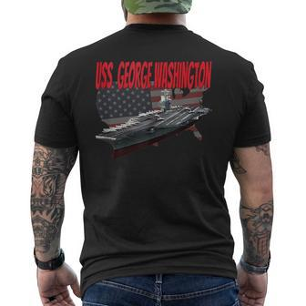 Aircraft Carrier Uss George Washington Cvn-73 Grandpa Father Men's T-shirt Back Print - Seseable