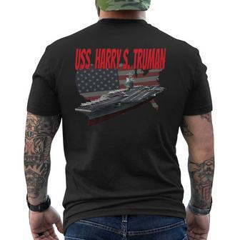 Aircraft Carrier Uss Harry S Truman Cvn-75 Grandpa Dad Son Men's T-shirt Back Print - Seseable