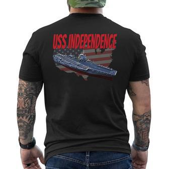 Aircraft Carrier Uss Independence Cv-62 For Grandpa Dad Son Men's T-shirt Back Print - Seseable