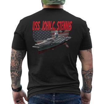 Aircraft Carrier Uss John C Stennis Cvn-74 Grandpa Dad Son Men's T-shirt Back Print - Seseable