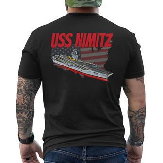 Aircraft Carrier Uss Nimitz Cvn-68 For Grandpa Dad Son Men's T-shirt Back Print - Seseable
