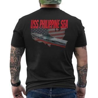 Aircraft Carrier Uss Philippine Sea Cv-47 Grandpa Dad Son Men's T-shirt Back Print - Seseable