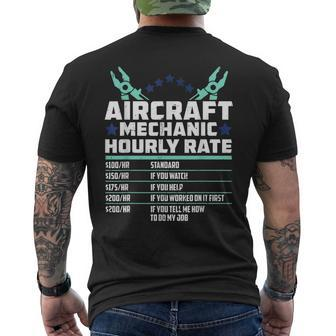 Aircraft Mechanic Gifts Airplane Technician Mens Back Print T-shirt | Mazezy