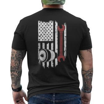 Aircraft Mechanic Maintenance Flag America T Men's T-shirt Back Print - Seseable