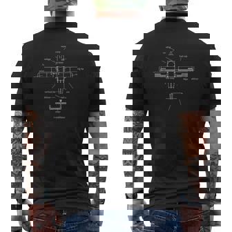 Airplane Mechanic Diagram Mens Back Print T-shirt | Mazezy