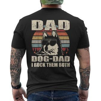 Mens Alaskan Klee Kai Dad And Dog Dad I Rock Them Both Vintage Men's T-shirt Back Print - Seseable