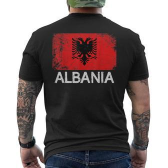 Albanian Flag Vintage Made In Albania Men's T-shirt Back Print - Seseable