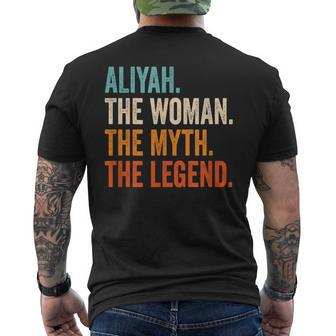 Aliyah The Woman The Myth The Legend First Name Aliyah Mens Back Print T-shirt - Seseable