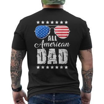 All American Dad 4Th Of July T Fathers Day Men Daddy Mens Back Print T-shirt | Mazezy