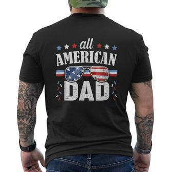 All American Dad 4Th Of July T Fathers Day Mens Back Print T-shirt | Mazezy UK