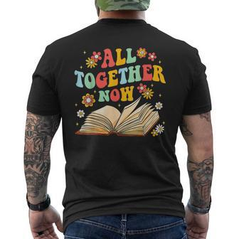 All Together Now Summer Reading Program 2023 Book Groovy Mens Back Print T-shirt | Mazezy