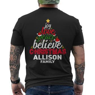 Allison Name Gift Christmas Allison Family Mens Back Print T-shirt - Seseable