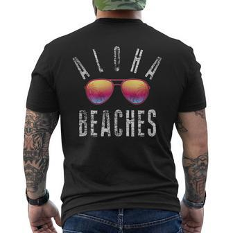 Aloha Beaches Summer Beach Lovers Hawaii Hawaiian Vacation Men's Back Print T-shirt | Mazezy