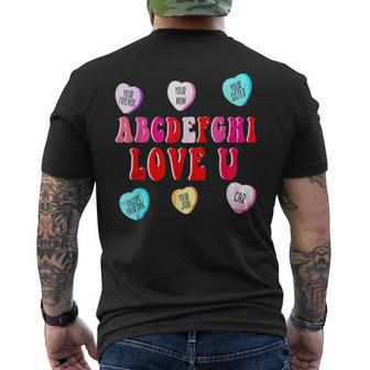 Alphabet I Love You Abcdefghi Love Holiday Men's T-shirt Back Print - Seseable