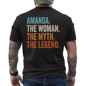 Amanda The Woman The Myth The Legend First Name Amanda Mens Back Print T-shirt - Seseable