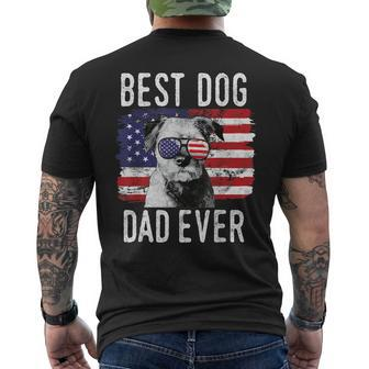 American Flag Best Dog Dad Ever Border Terrier Usa Men's Back Print T-shirt | Mazezy