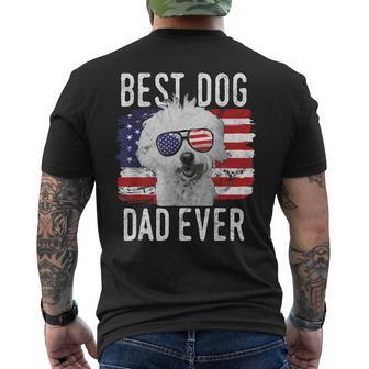 American Flag Best Dog Dad Ever Coton De Tulear Usa Men's Back Print T-shirt | Mazezy
