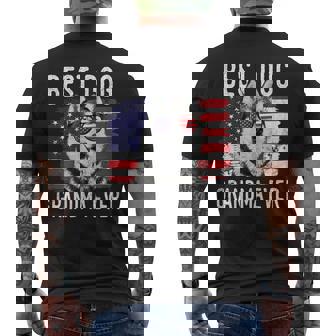 American Flag Best Dog Grandma Ever Siberian Husky Usa Men's Back Print T-shirt | Mazezy