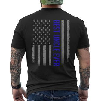 American Flag Dad For Fathers Day Best Uncle Ever Men's Back Print T-shirt | Mazezy