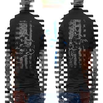 American Flag Four Wheeler Quad Men Atv Riding Men's Back Print T-shirt | Mazezy