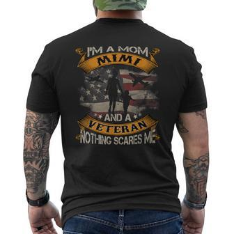 American Flag Im A Mom Mimi And A Veteran 4Th Of July Mens Back Print T-shirt | Mazezy