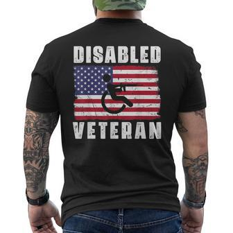 American Flag Retro Vintage Disabled Veteran Retro Vintage Men's T-shirt Back Print - Seseable
