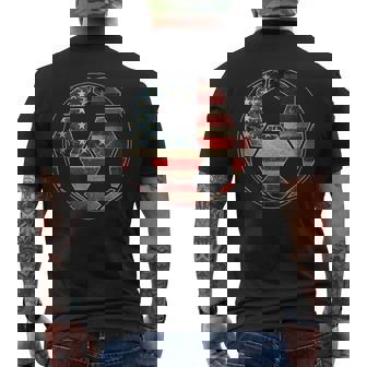 American Flag On Soccer Ball - Soccer Ball Flag Men's Back Print T-shirt | Mazezy