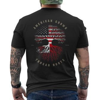 American Grown Tongan Roots Tonga Flag Men's T-shirt Back Print - Seseable
