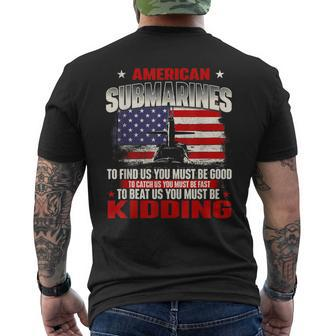American Submarines - Patriotic Navy Us Veteran Submariner Men's T-shirt Back Print - Seseable