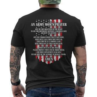 An Army Moms Prayer Red Friday Gift Military Mom Army Mom Mens Back Print T-shirt | Mazezy
