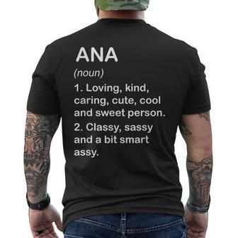 Ana Definition Personalized Custom Name Loving Kind Mens Back Print T-shirt - Seseable