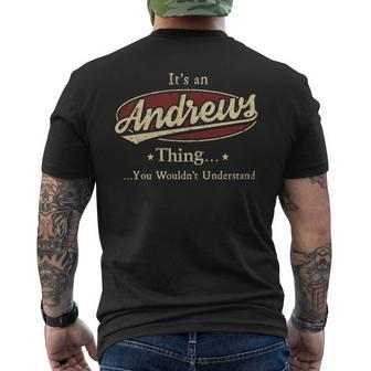 Andrews Shirt Personalized Name Gifts With Name Andrews Mens Back Print T-shirt - Seseable