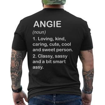 Angie Definition Personalized Custom Name Loving Kind Mens Back Print T-shirt - Seseable
